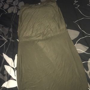 Silky olive dress